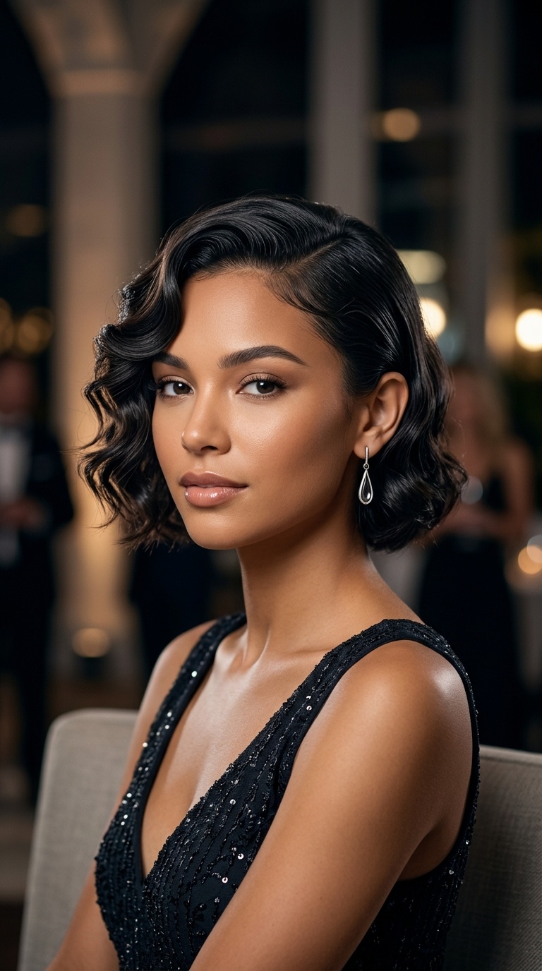The Sleek Side-Tuck with Finger Waves