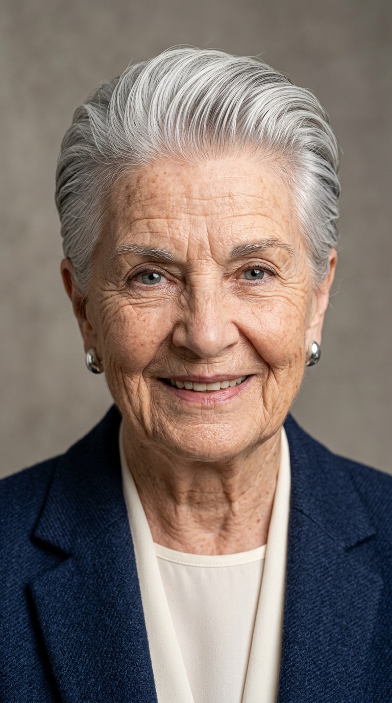 The Slicked-Back Silver Pixie