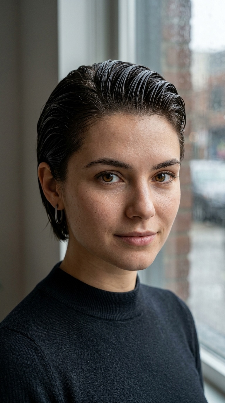 The Slicked-Back Wet Look