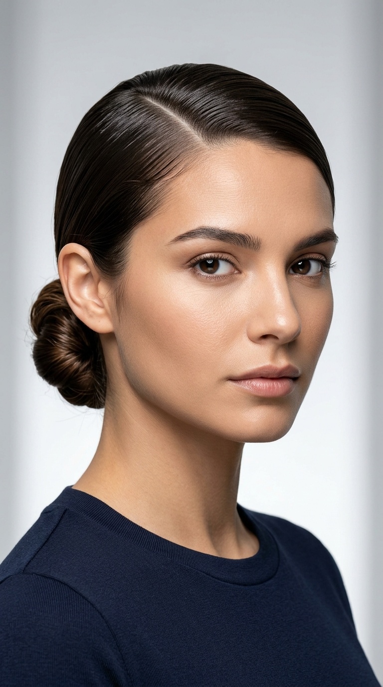 The Slicked Side-Part Bun