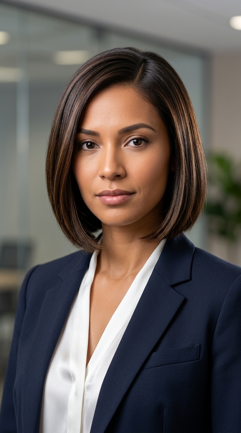 The Smooth Bob with Side Part
