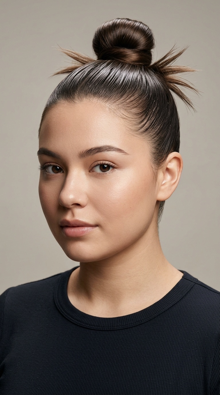 The Spiky '90s Slick Bun