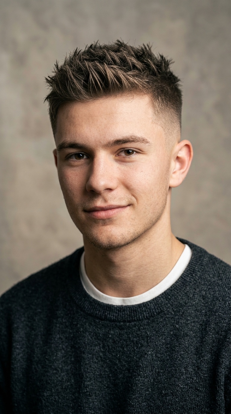 The Spiky Crew Cut with Mid Fade