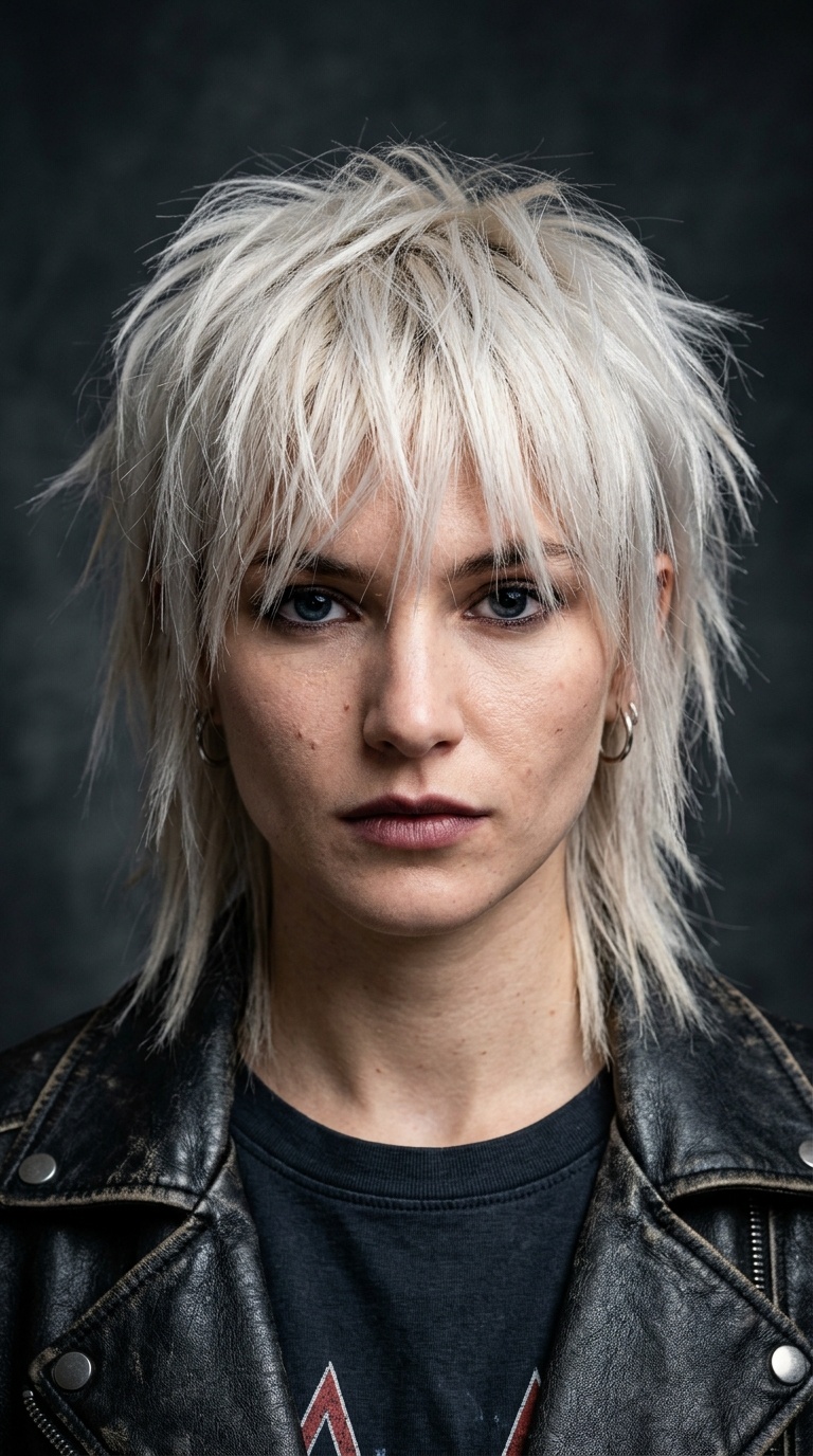 The Spiky Platinum Punk Shag