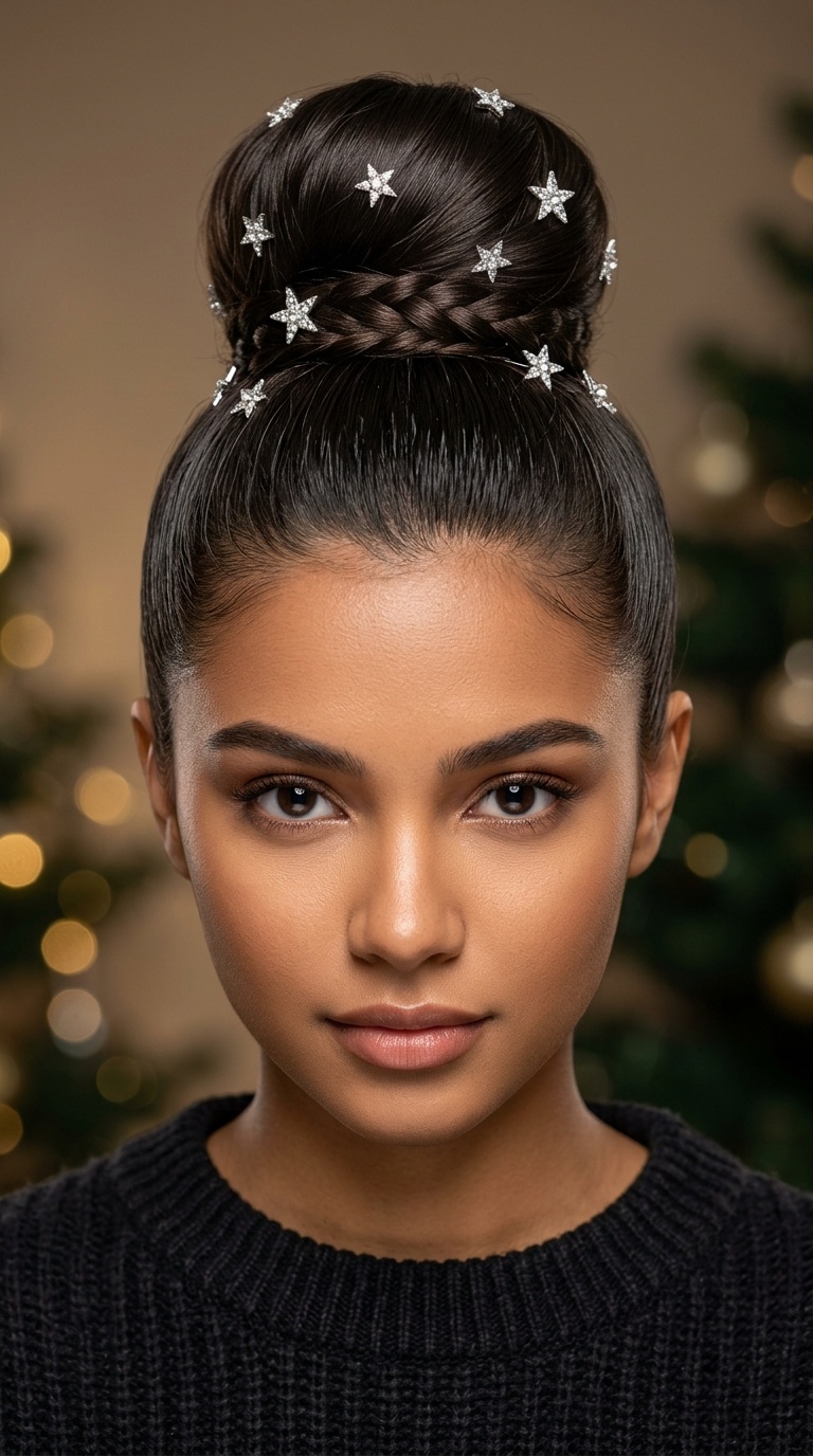 The Star-Studded Sleek High Bun