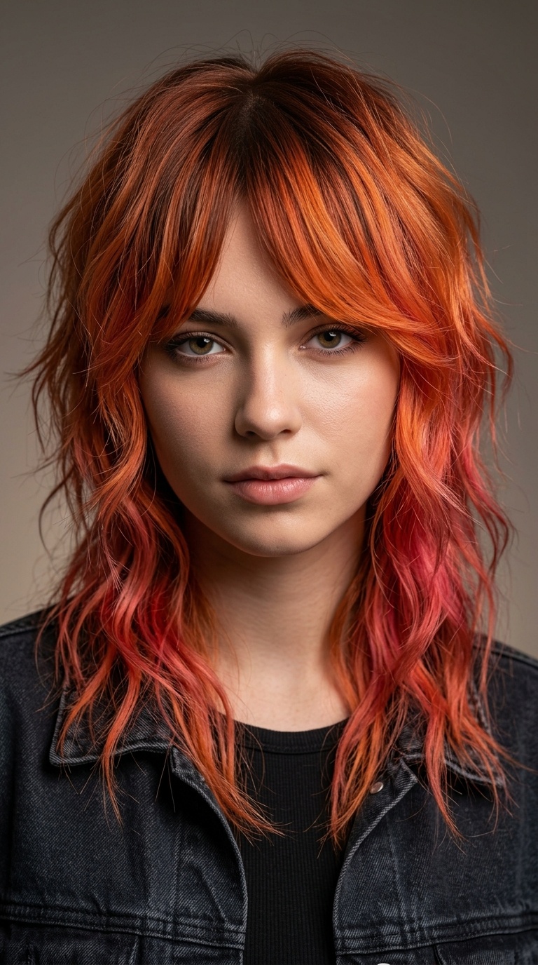 The Sunset Gradient Wolfcut