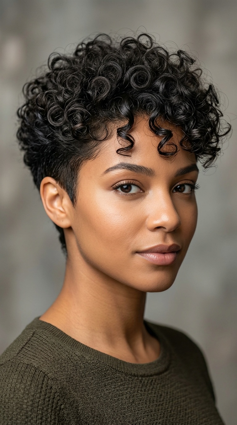 The Tapered Curly Pixie