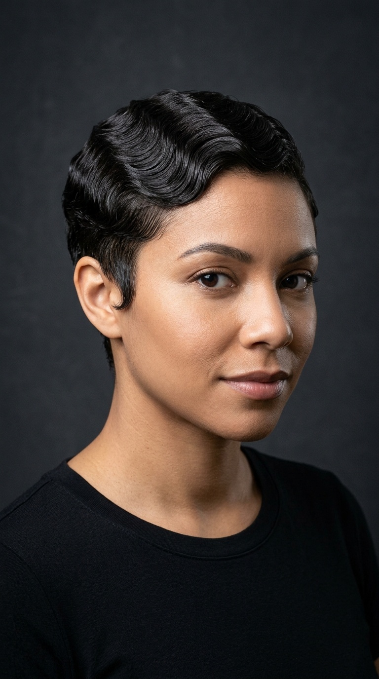 The Tapered Finger Wave Pixie