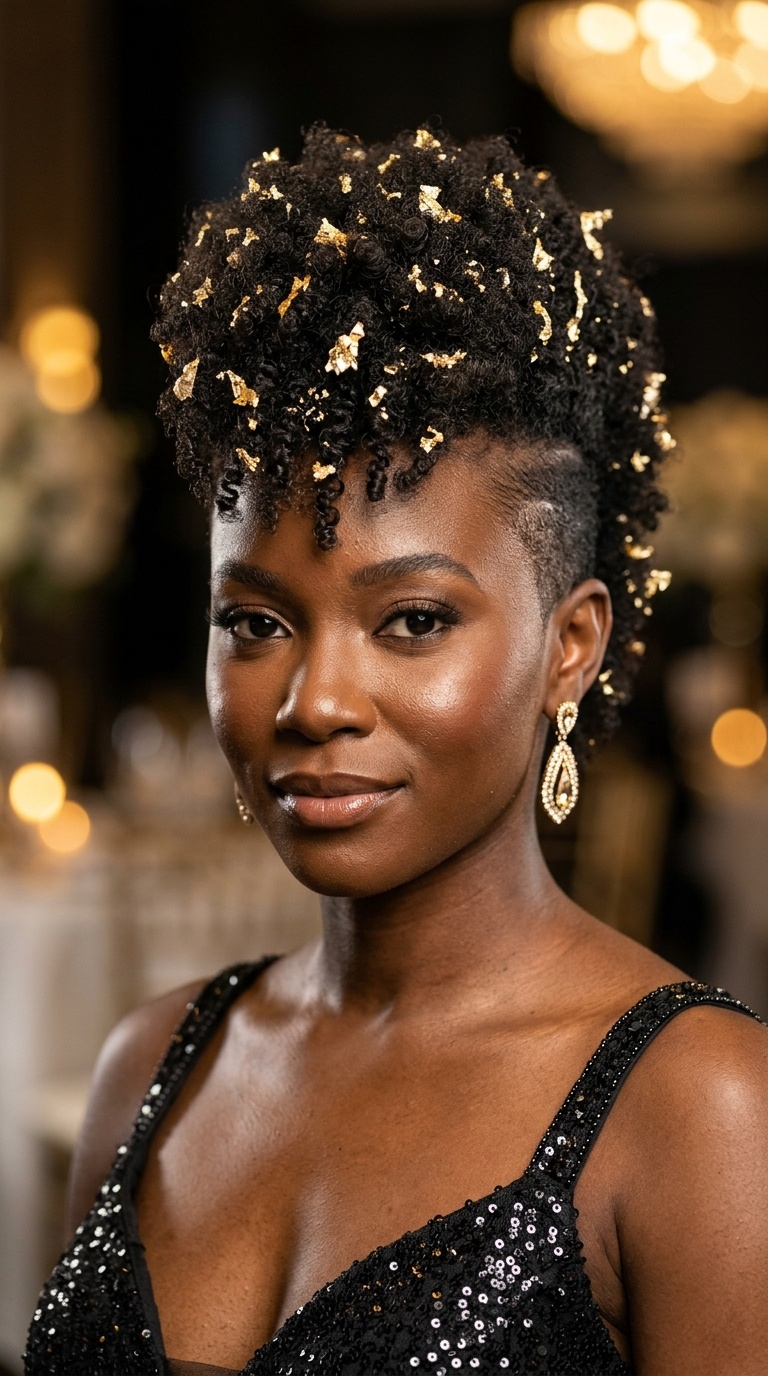 The Tapered Fro-Hawk with Gold Leaf