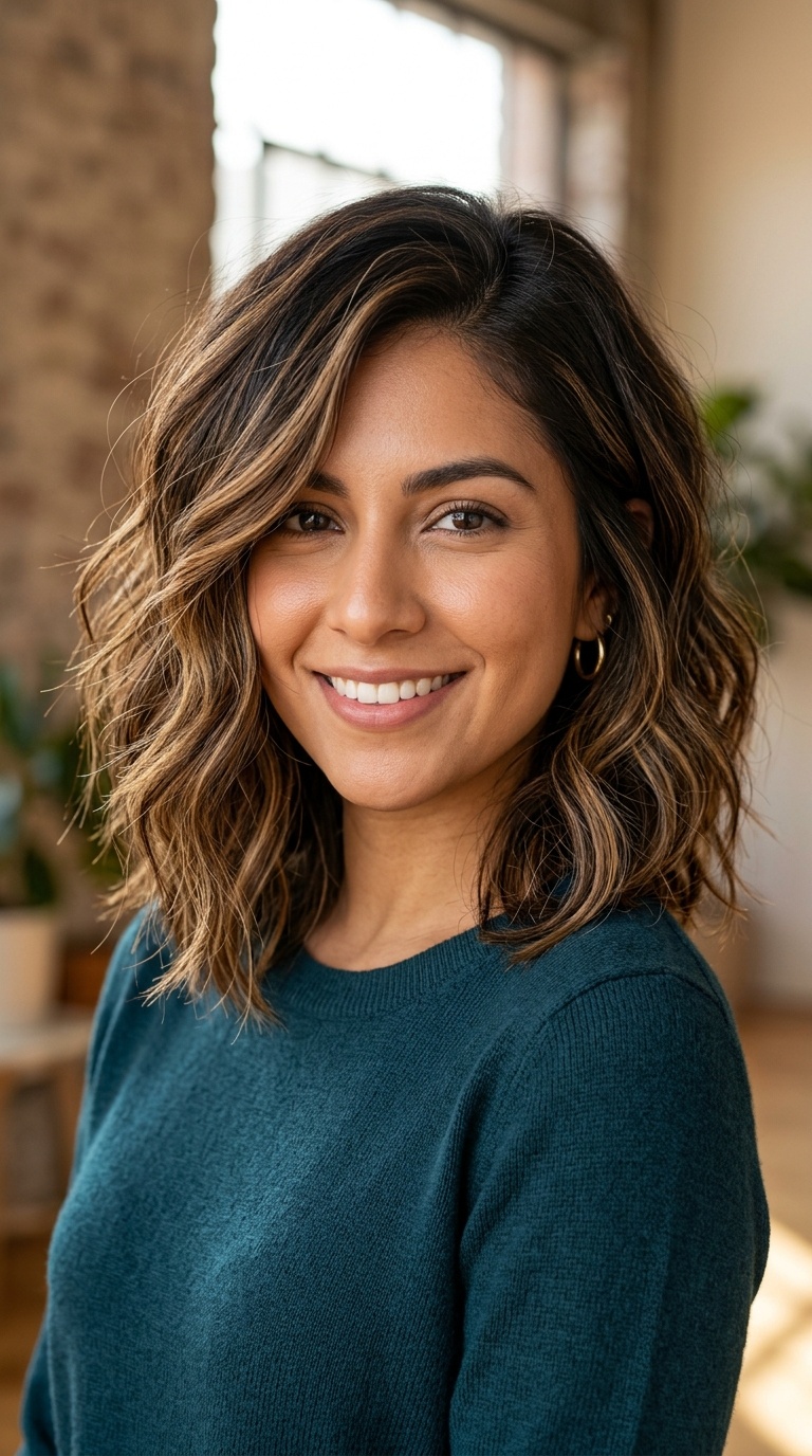 The Textured Lob with Honey Highlights
