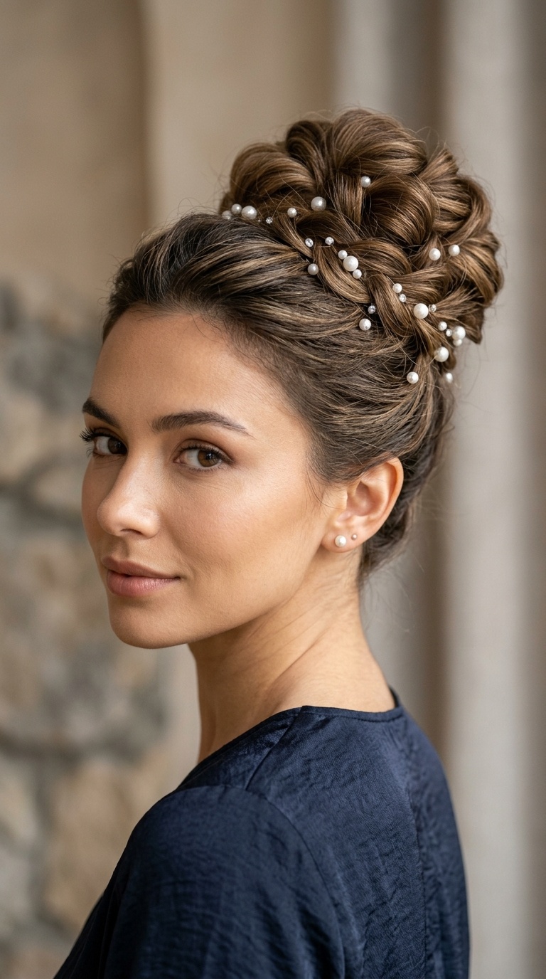 The Textured Pearl-Infused Bun