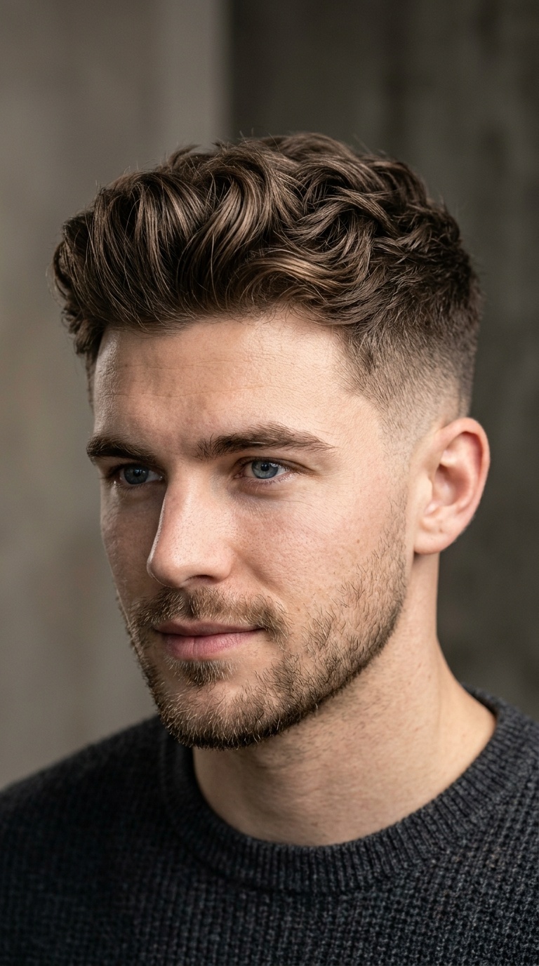 The Textured Quiff with Mid-Fade