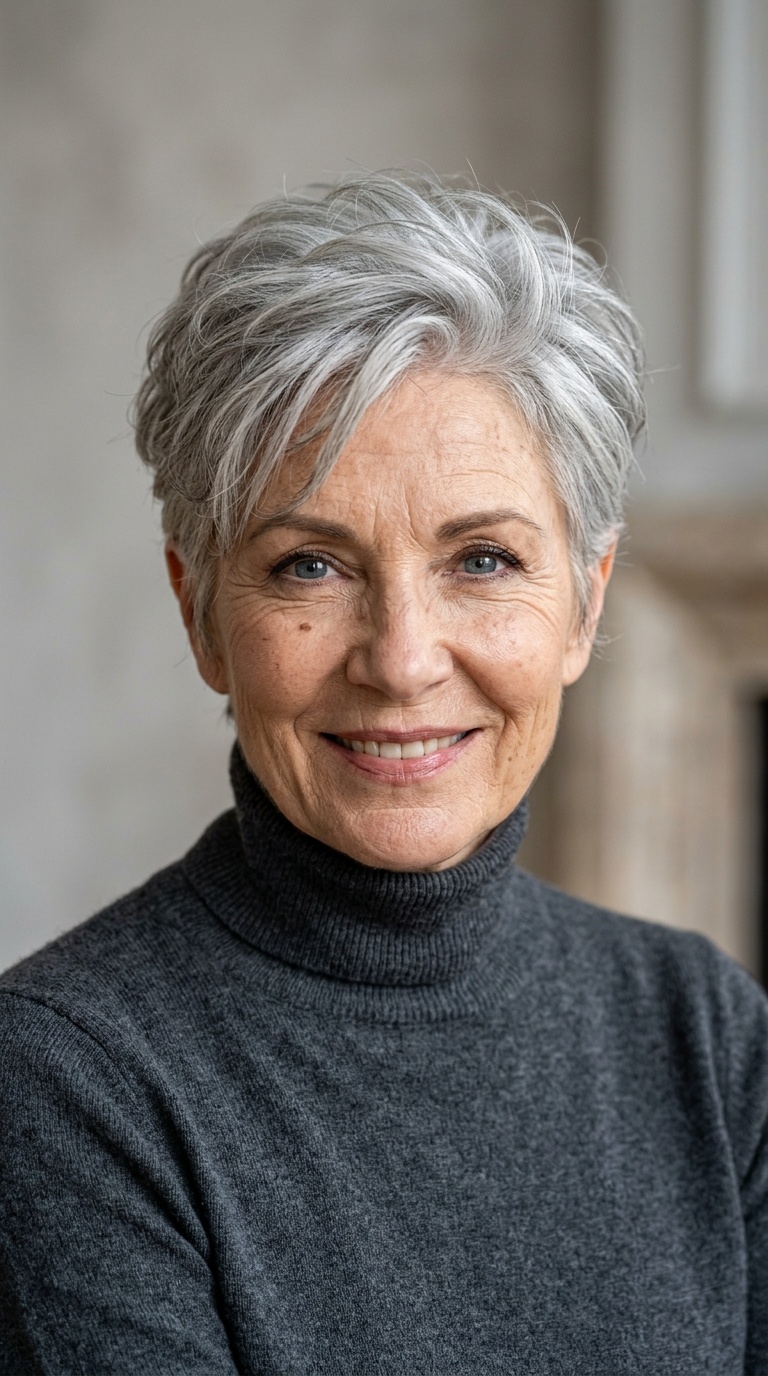 The Textured Silver Pixie