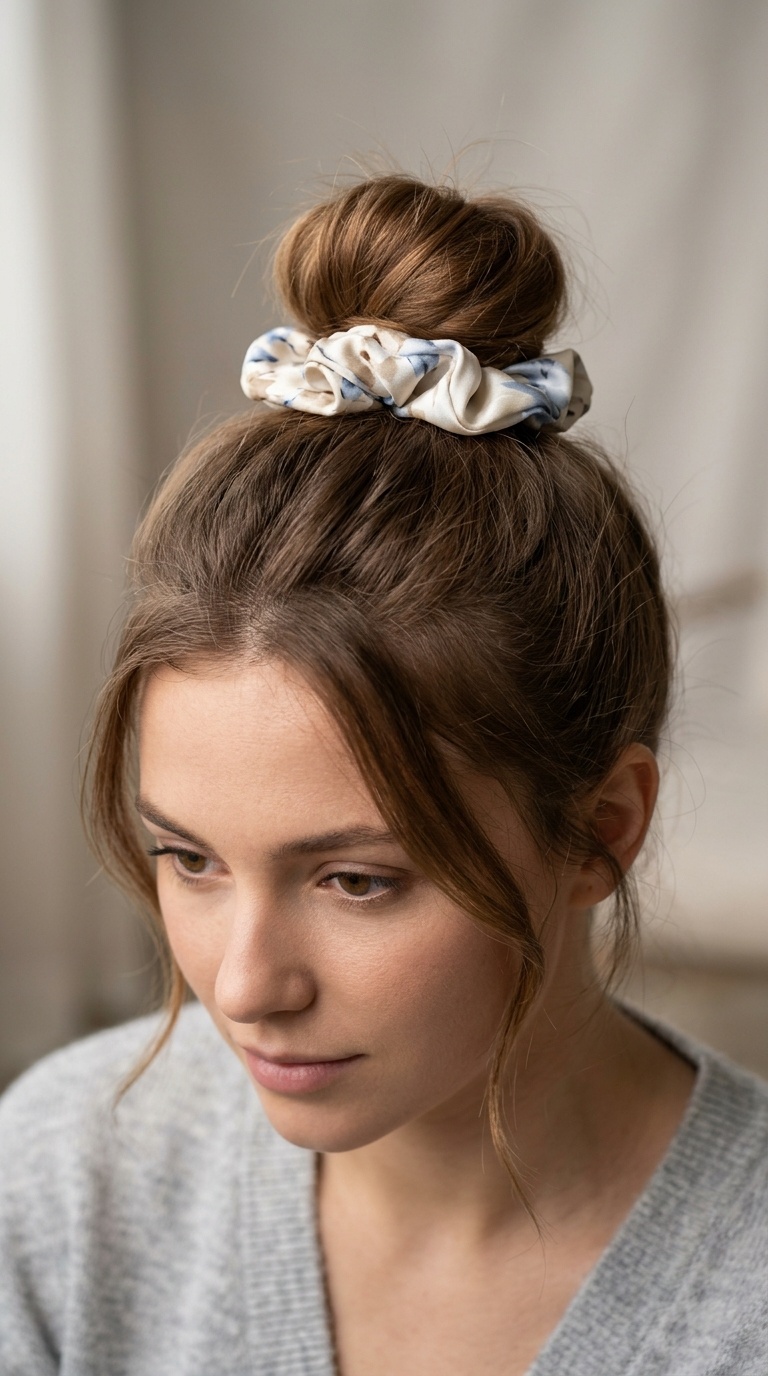 The Top Knot with a Silk Scrunchie