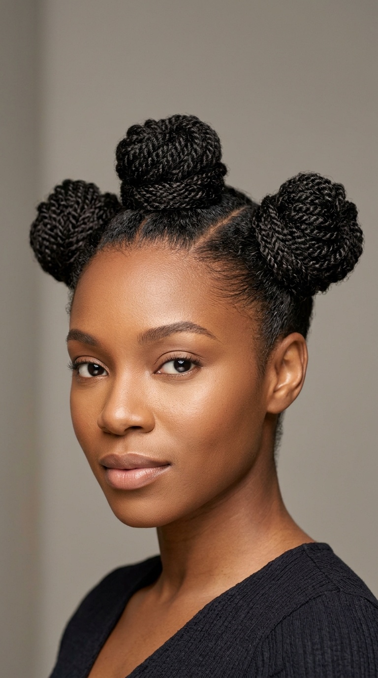 The Triple Bun Mohawk