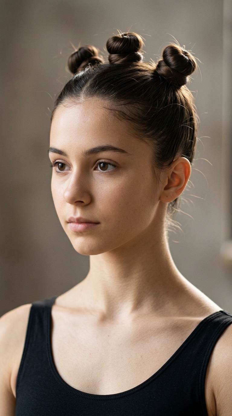 The Triple Mini-Top Knot