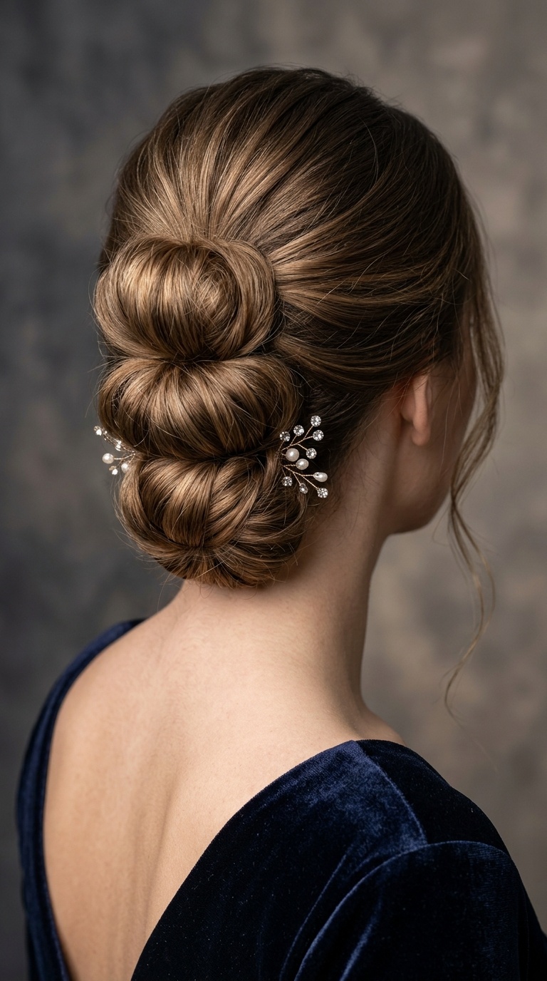 The Triple-Stack Low Bun