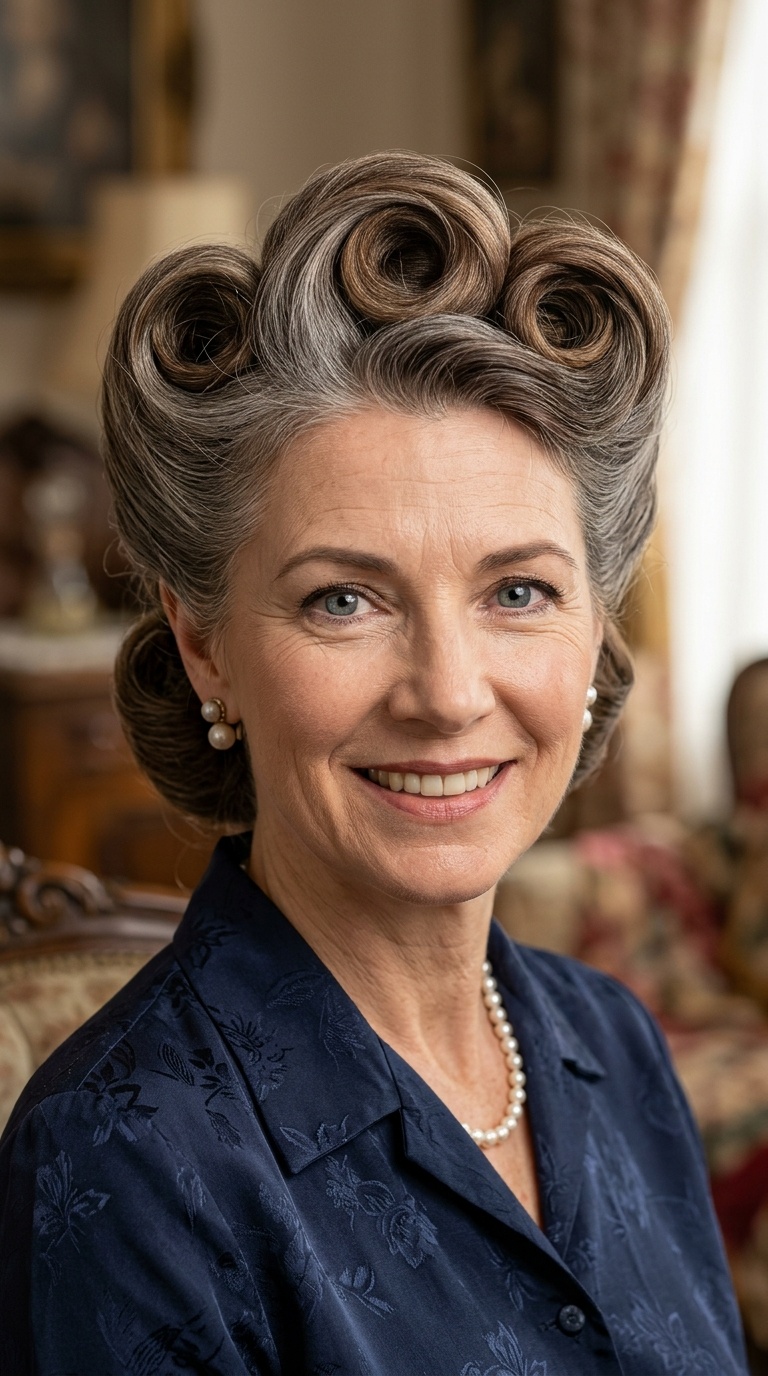 The Triple Victory Roll Updo