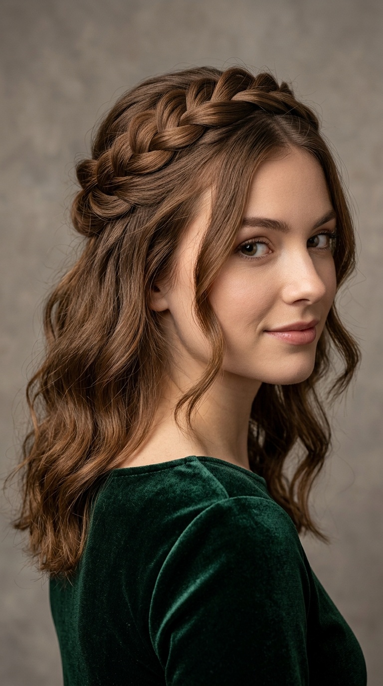 The Twisted Half-Up Crown