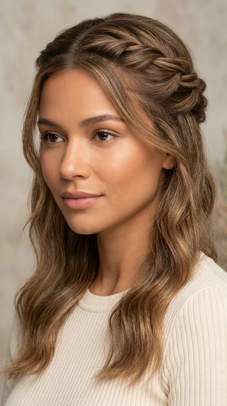 The Twisted Half-Up Crown