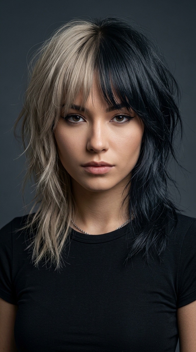 The Two-Tone Split Dye Wolfcut