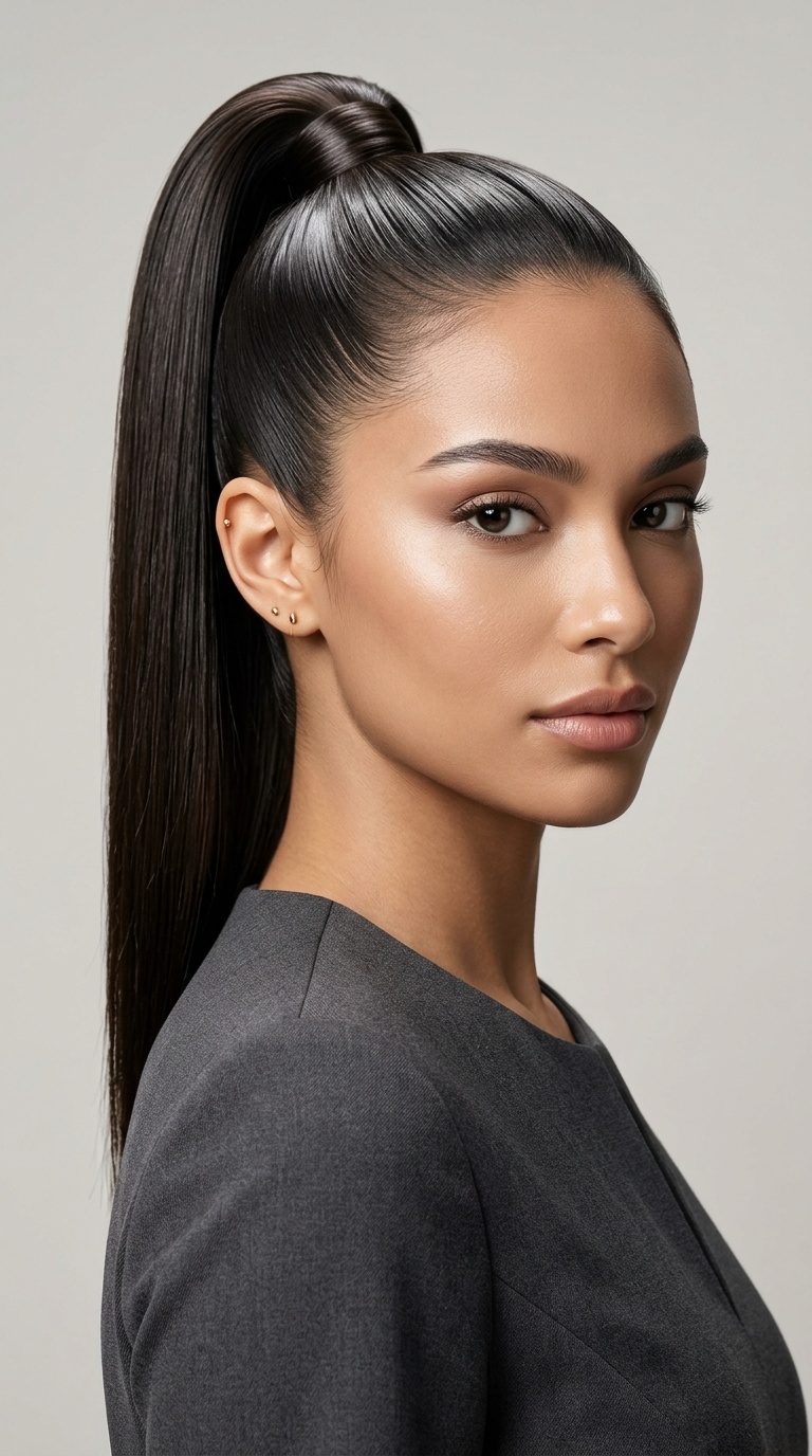 The Ultra-High Glass Ponytail