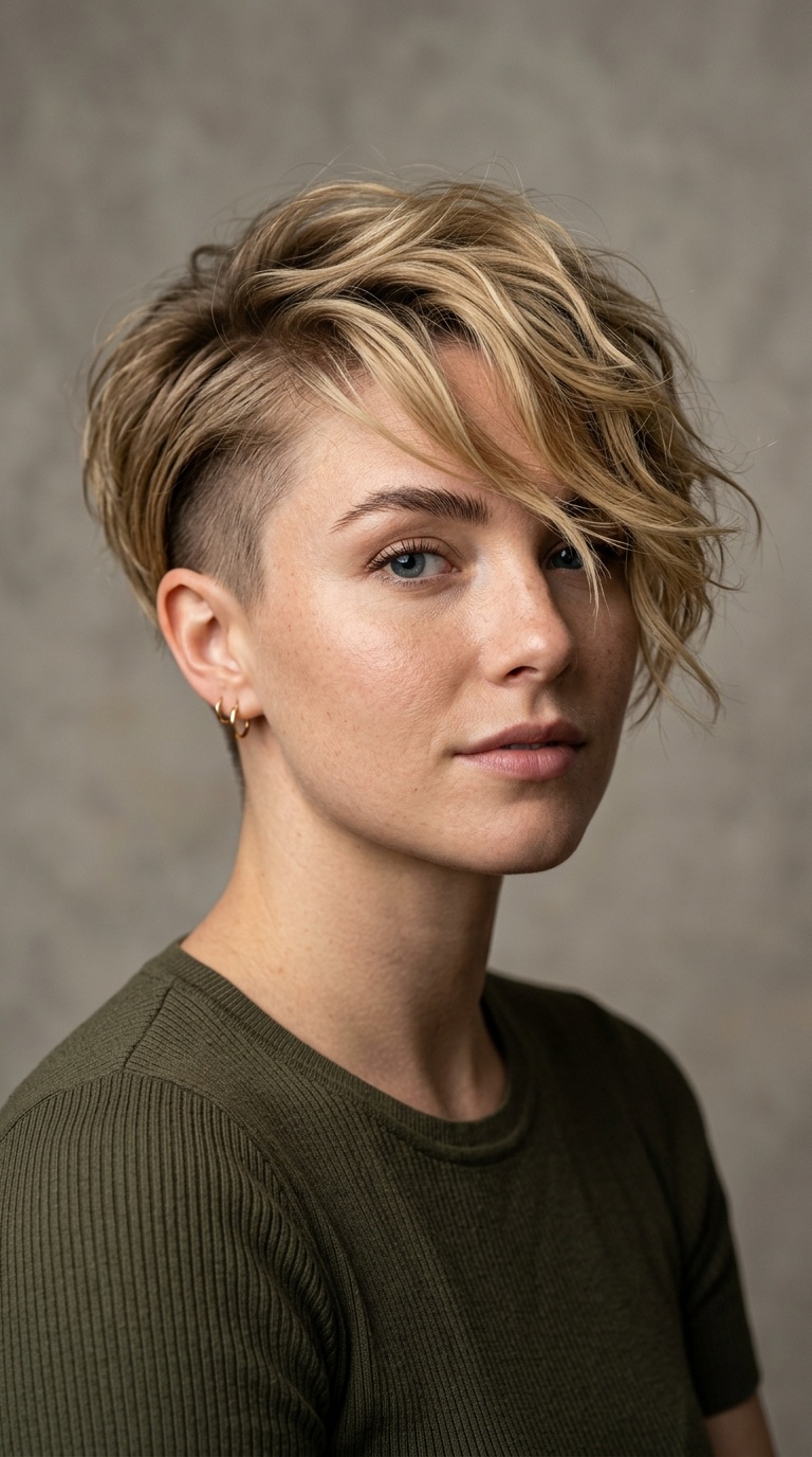 The Undercut Pixie with Long Bangs