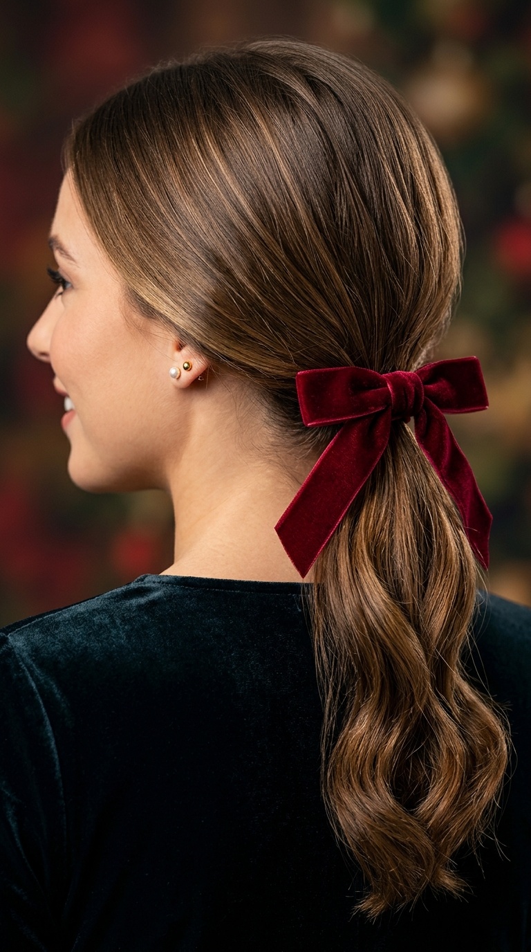 The Velvet Bow Low Ponytail