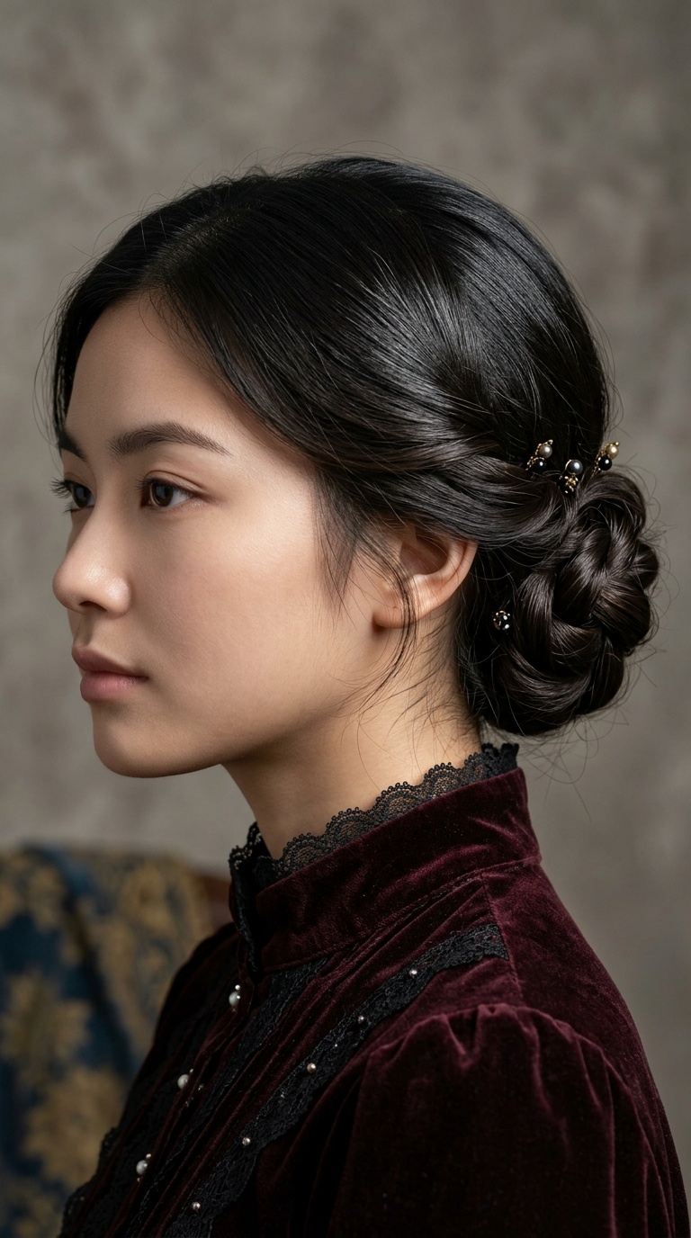 The Victorian-Inspired Low Bun