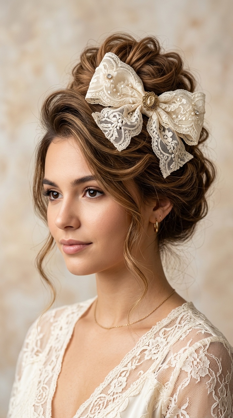 The Vintage Lace Coquette Bow