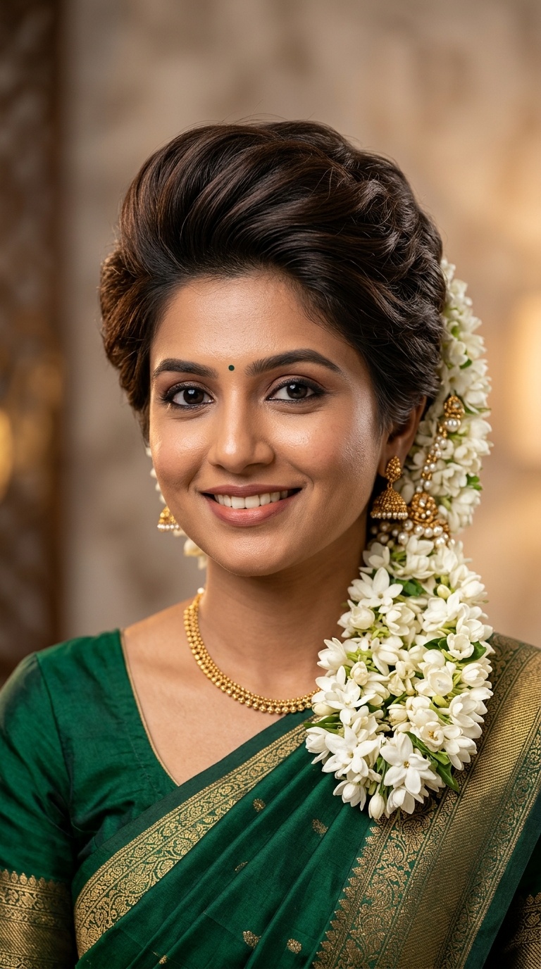 The Voluminous Bouffant with Gajra