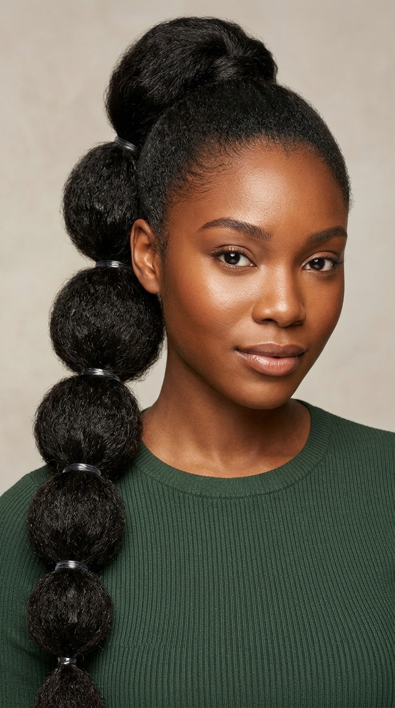 The Voluminous Bubble Ponytail