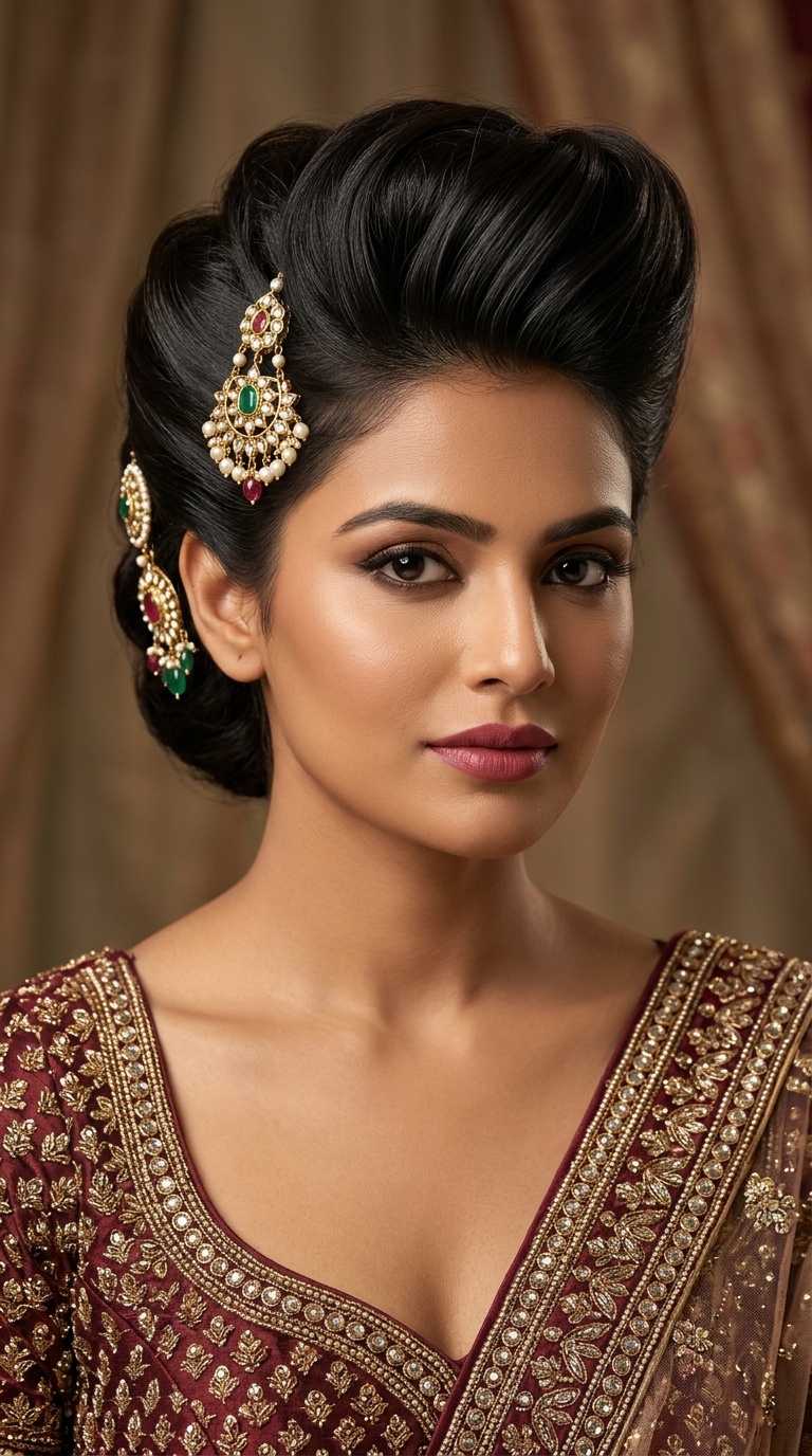 The Voluminous Pompadour with Jeweled Pins