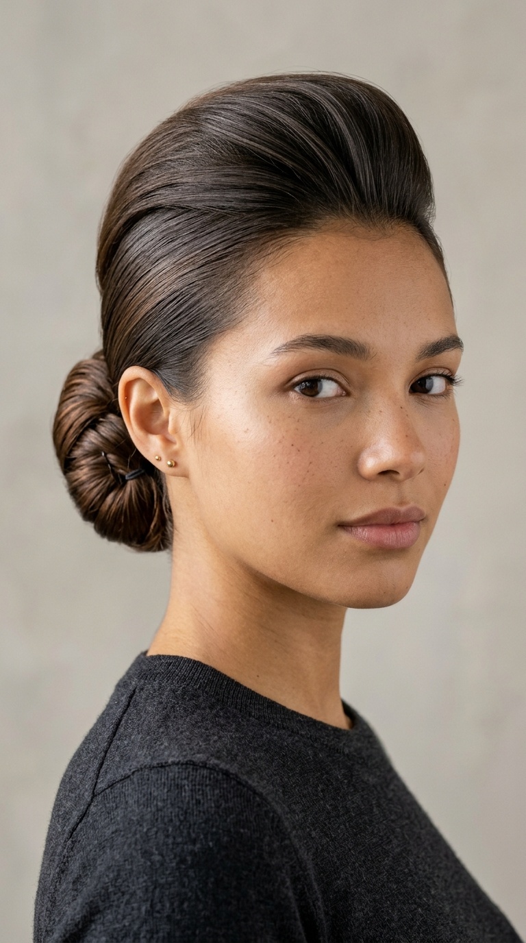 The Volumized Crown Sleek Bun