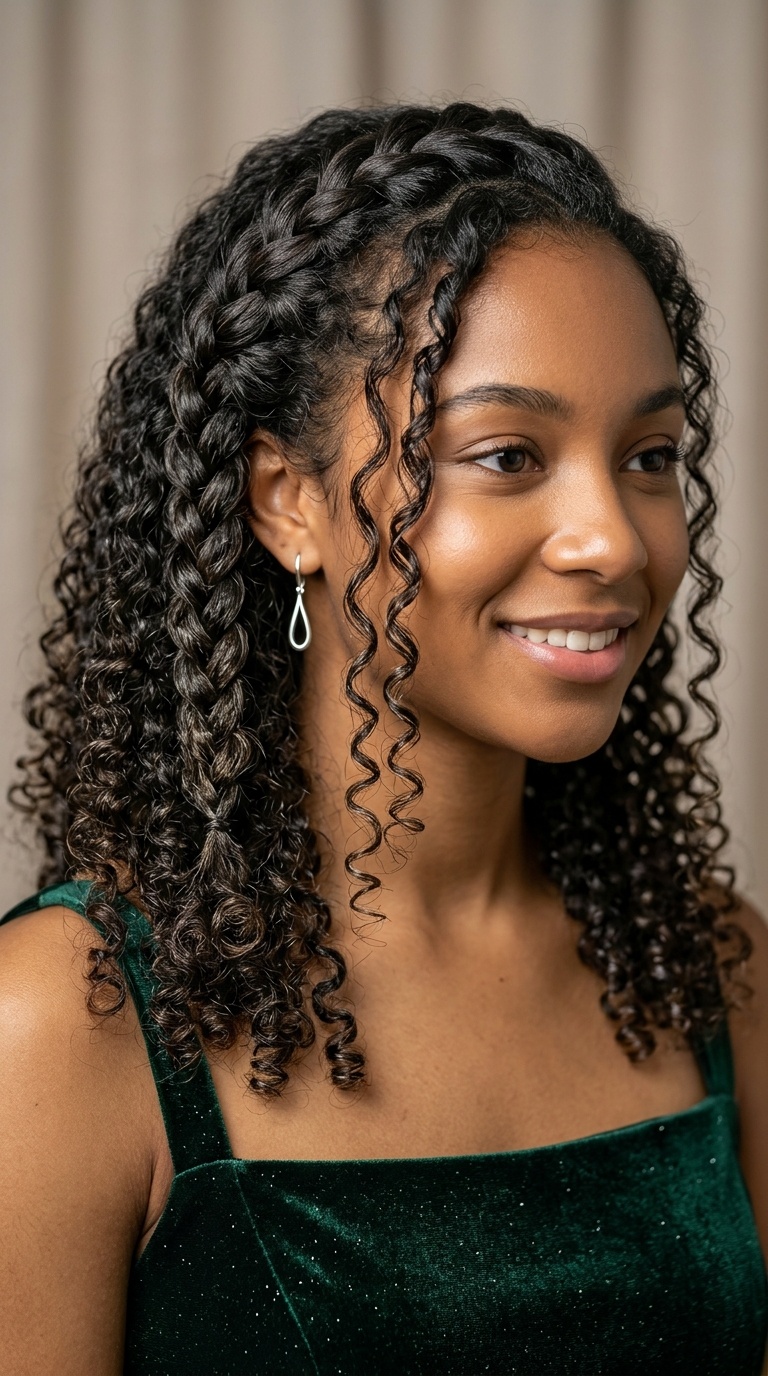 The Waterfall Braid for Curls