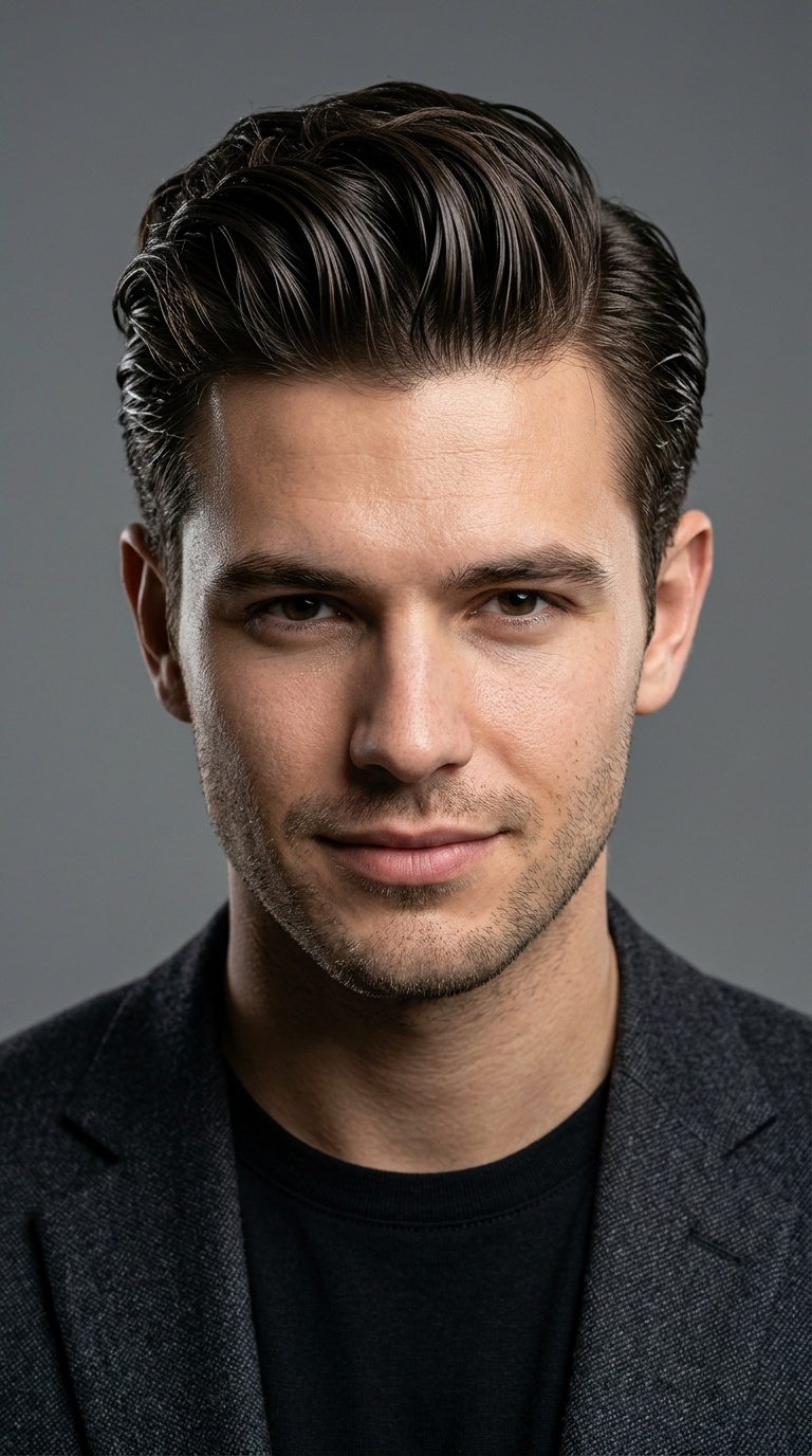 The Wet-Look Pompadour