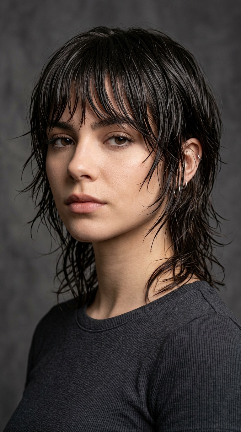 The Wet-Look Wolfcut