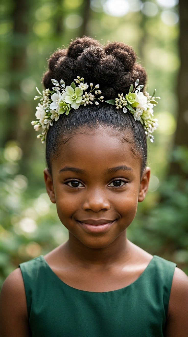 Tiana’s Regal High Bun with Flora