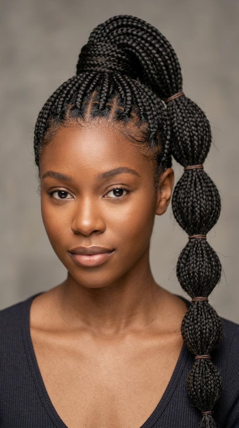 Tiered Bubble Ponytail