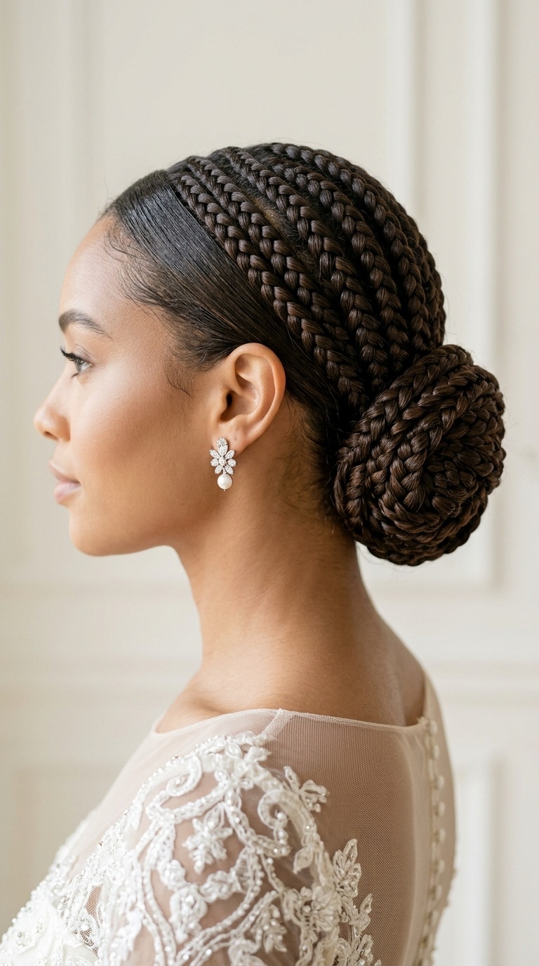 Tight Braided Low Bun