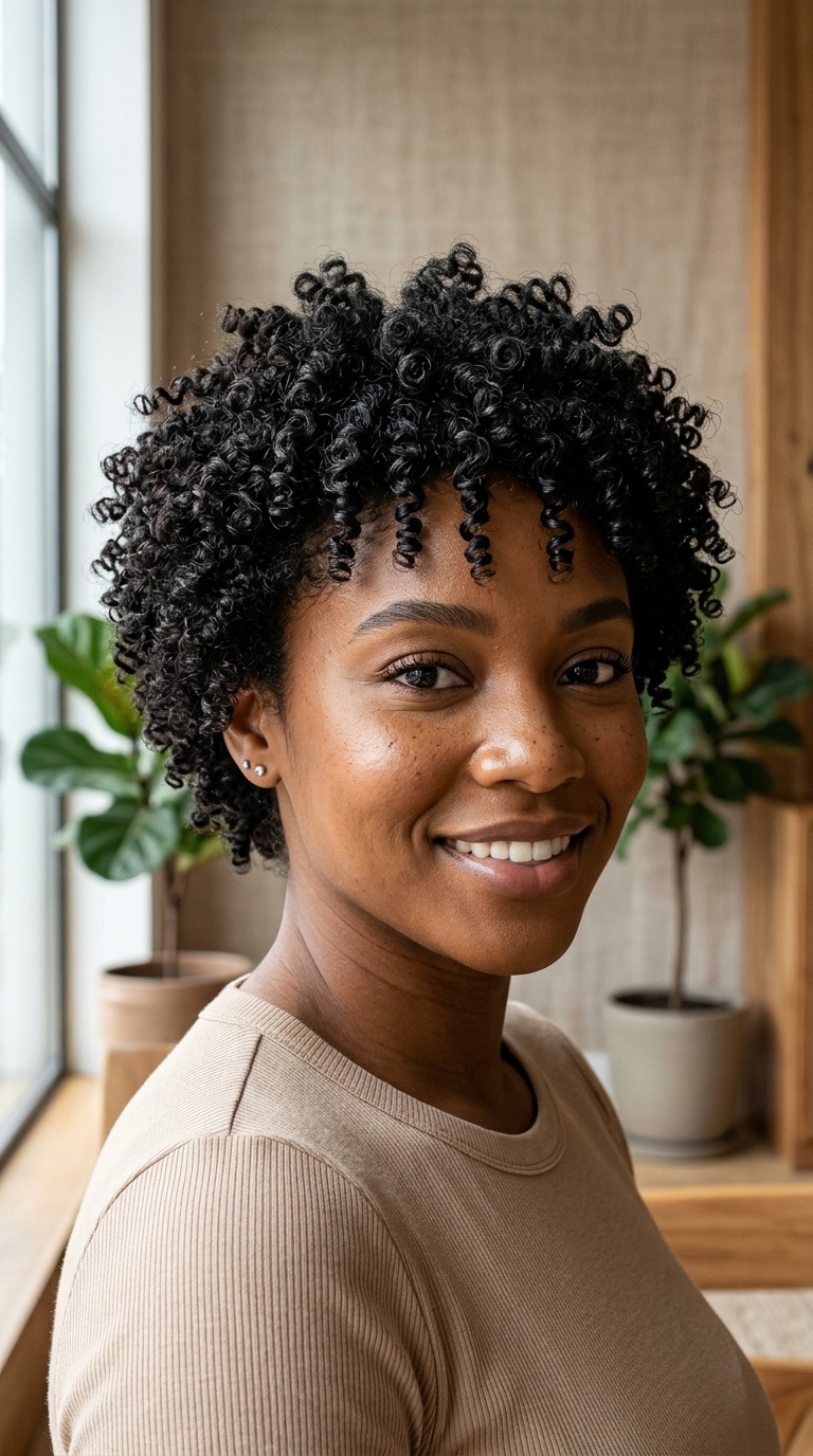Tight Corkscrew Curls for Short Hair