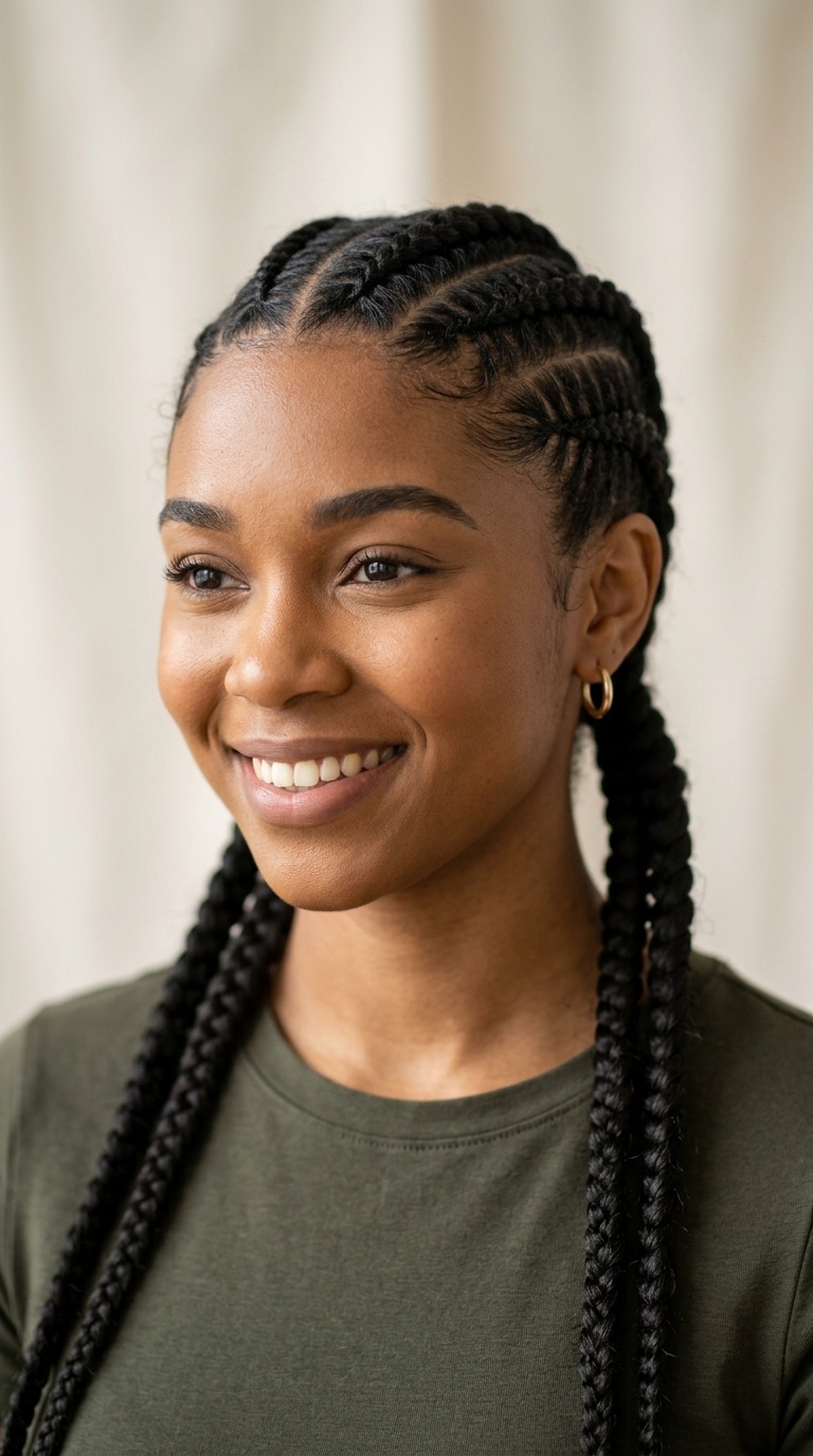 Tight Cornrow Pigtails