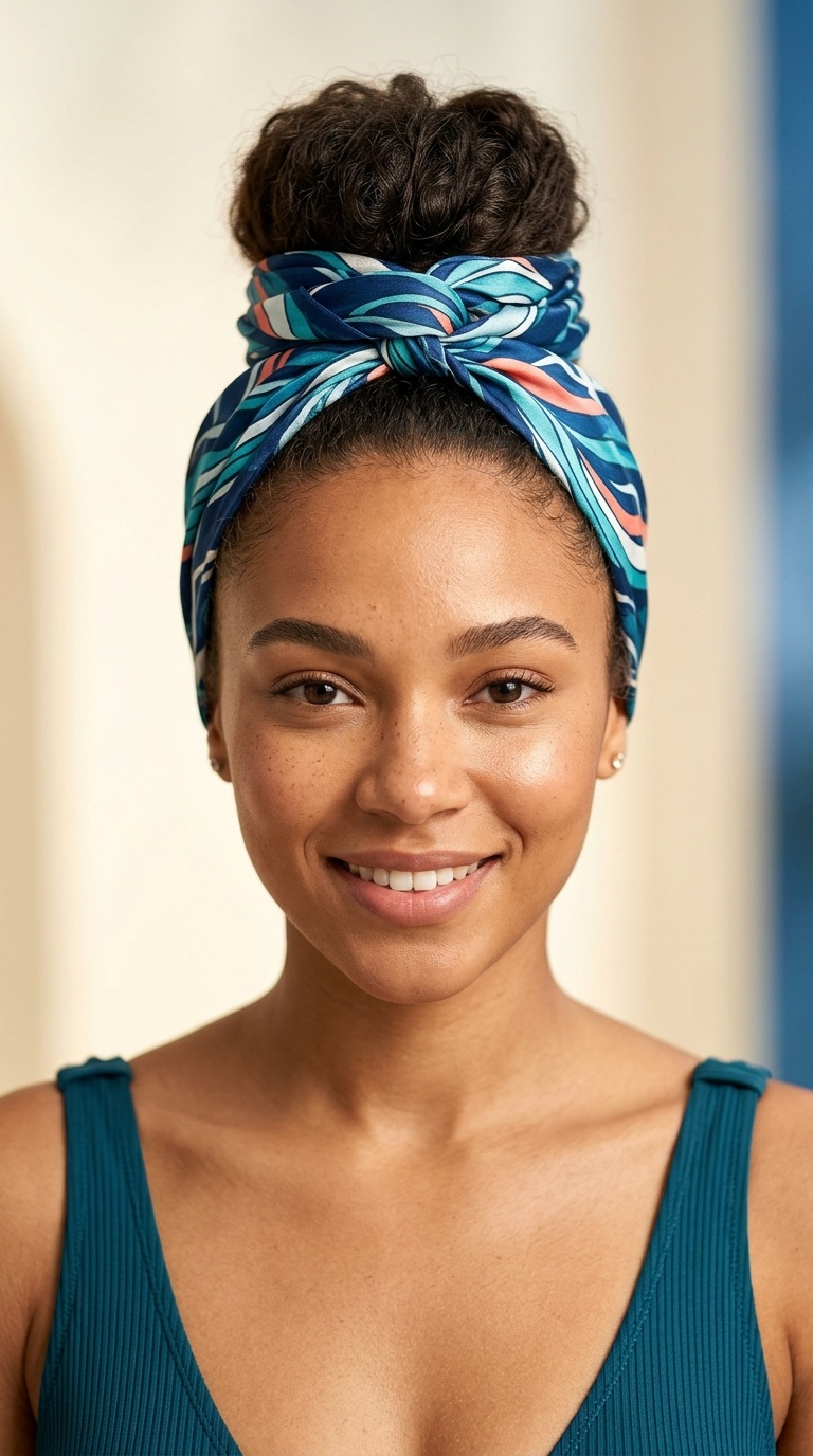 Top Knot with a Scarf