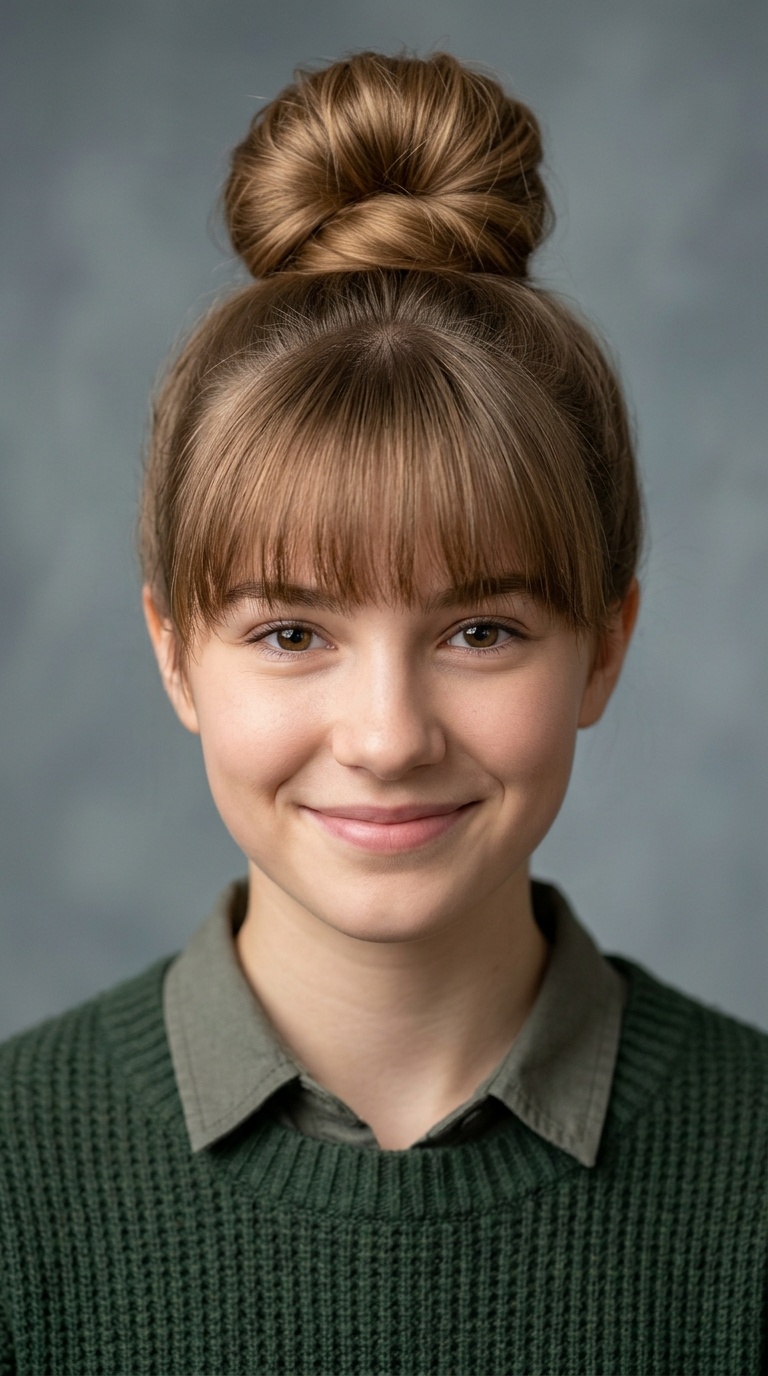 Top Knot with Bangs