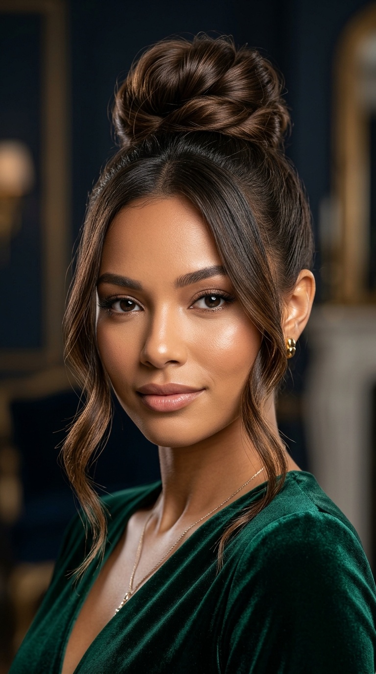 Top Knot with Face-Framing Strands