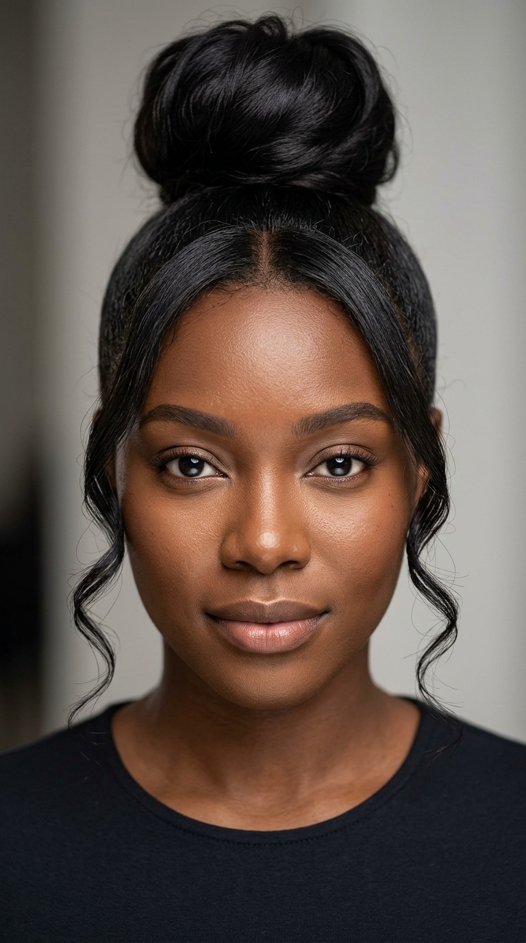 Top Knot with Face-Framing Tendrils