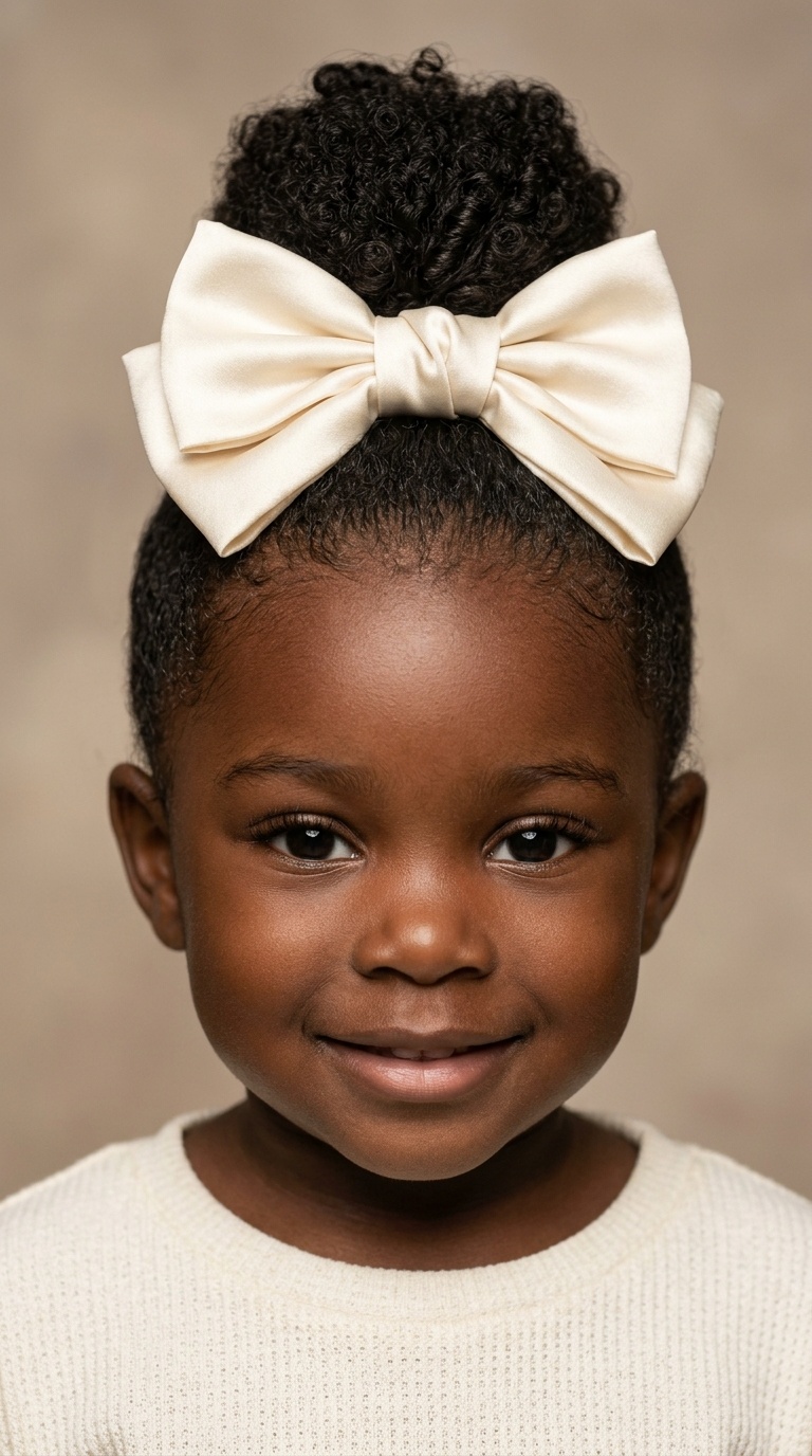 Top Knot with Oversized Silk Bow