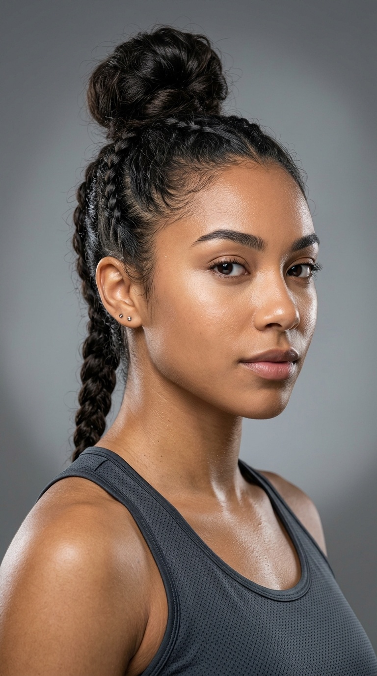 Top Knot with Undercut Braid