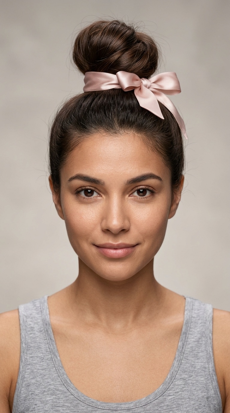 Topknot with Ribbon
