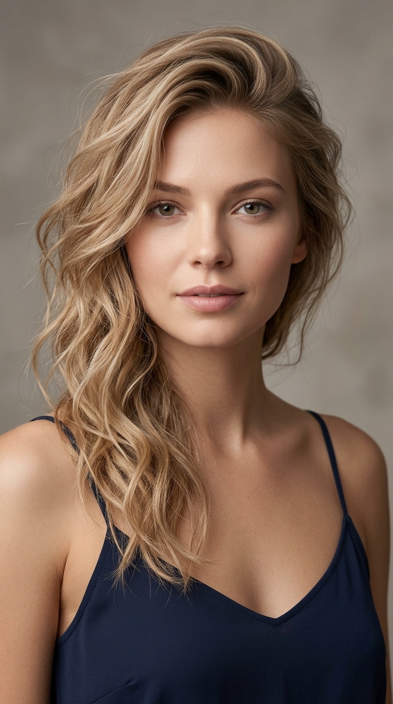 Tousled Beachy Side Sweep